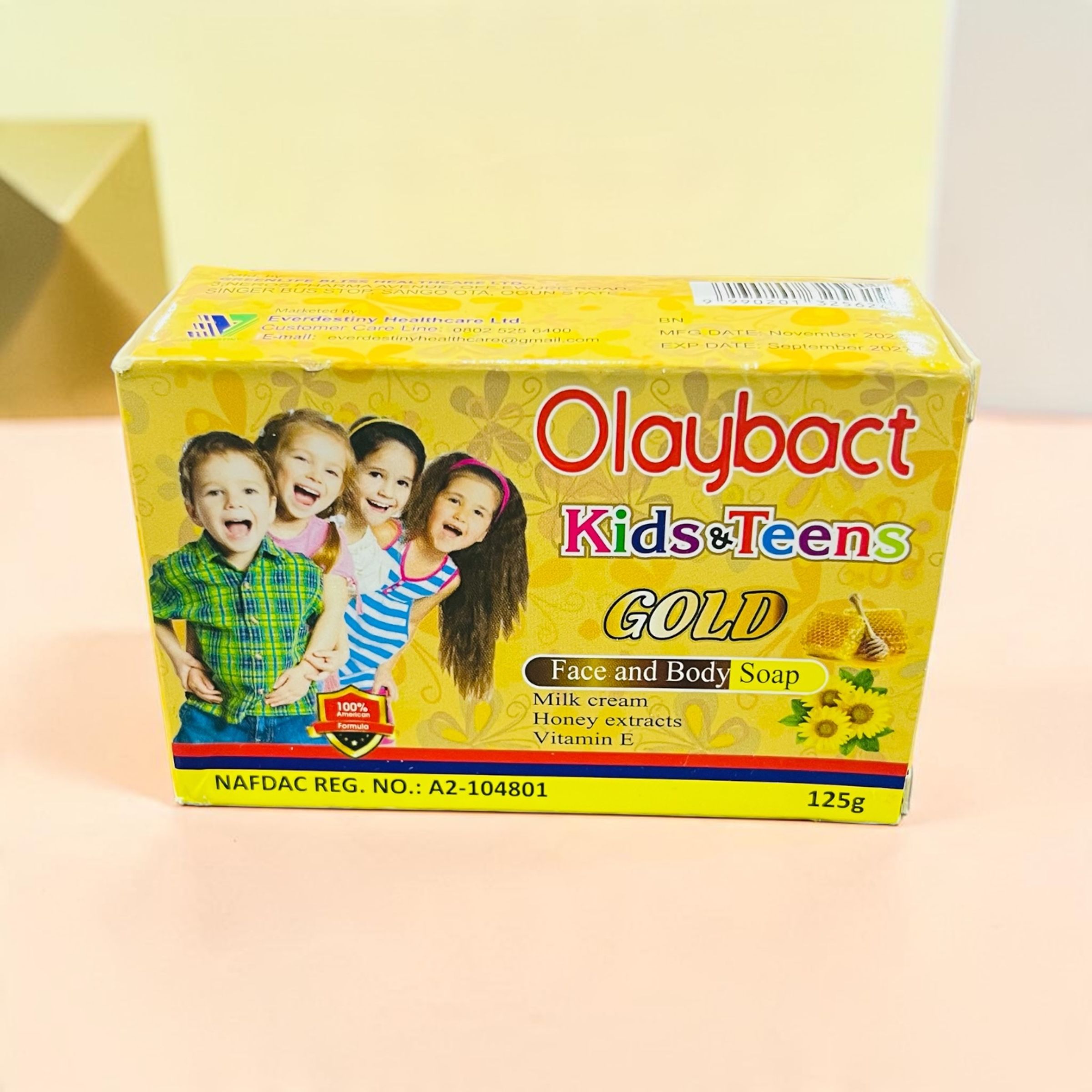 OLAYBACT KIDS &AMP; TEENS GOLD BAR SOAP 125G 